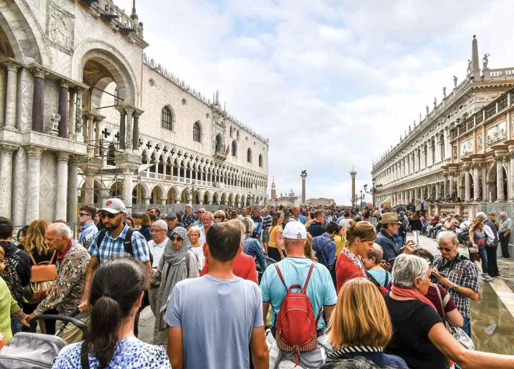 Crowded Tourist Destination in Venice