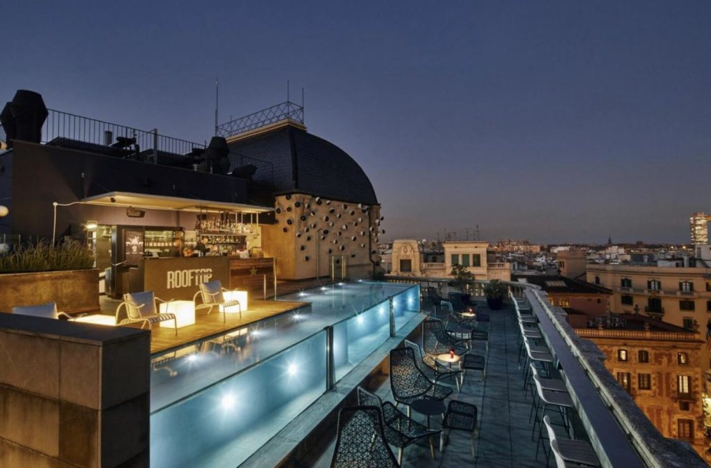 Ohla Barcelona 7 floors stair access to all rooms and rooftop