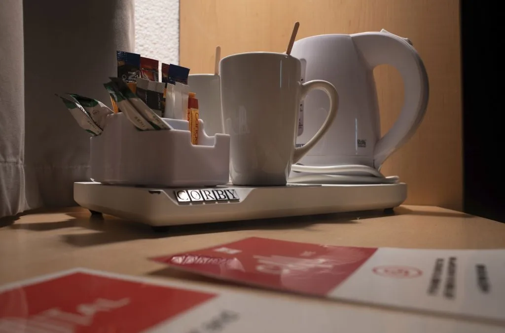 Tea Kettle in hotel room