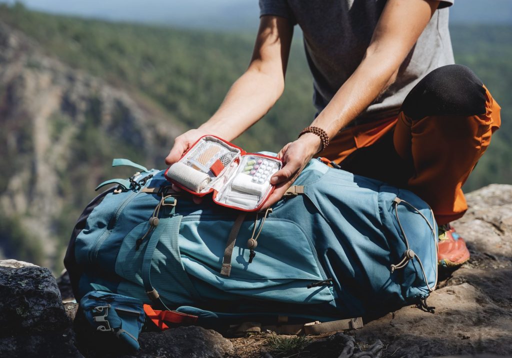 Travel Medication Kit in backpack