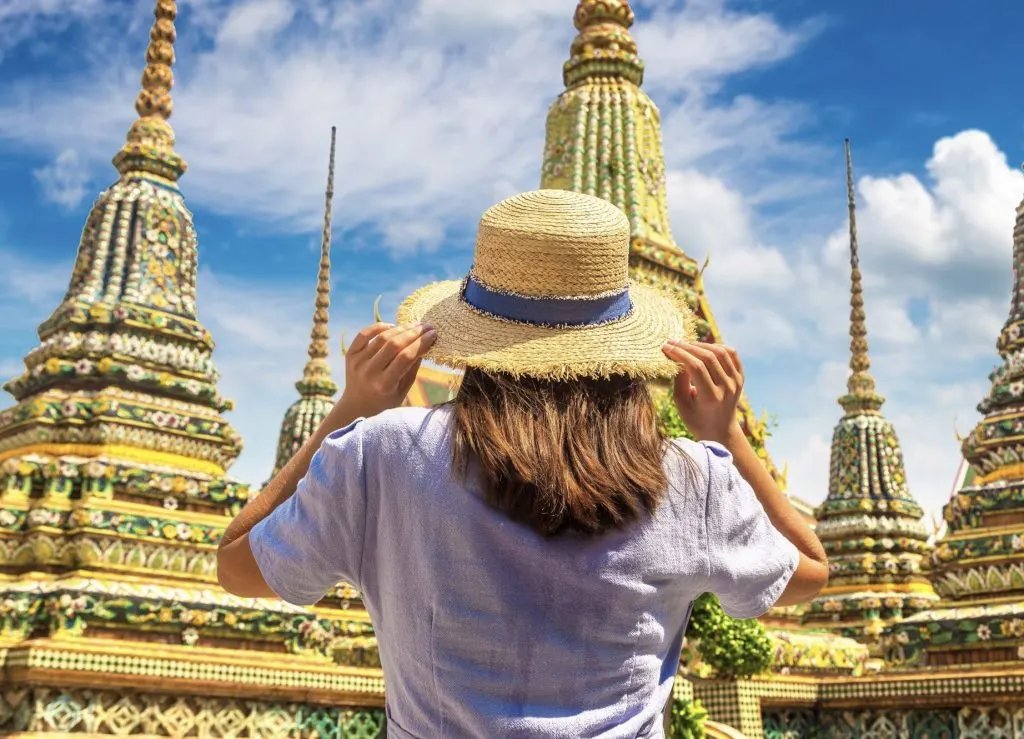 Woman traveling happier and exploring Thailand