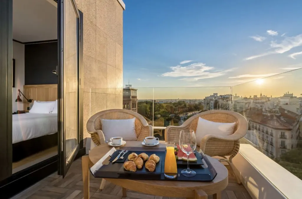 H10 Puerta de Alcalá Hygenic Breakfast Served on Balcony in Room